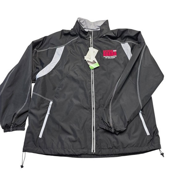 North End Other - North End National Guard Black Grey Windbreaker Jacket XXL Reflective Zip Pocket